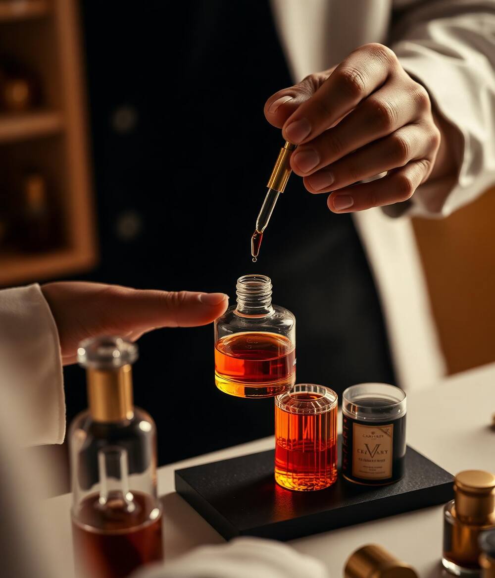 Perfumer crafting fragrance